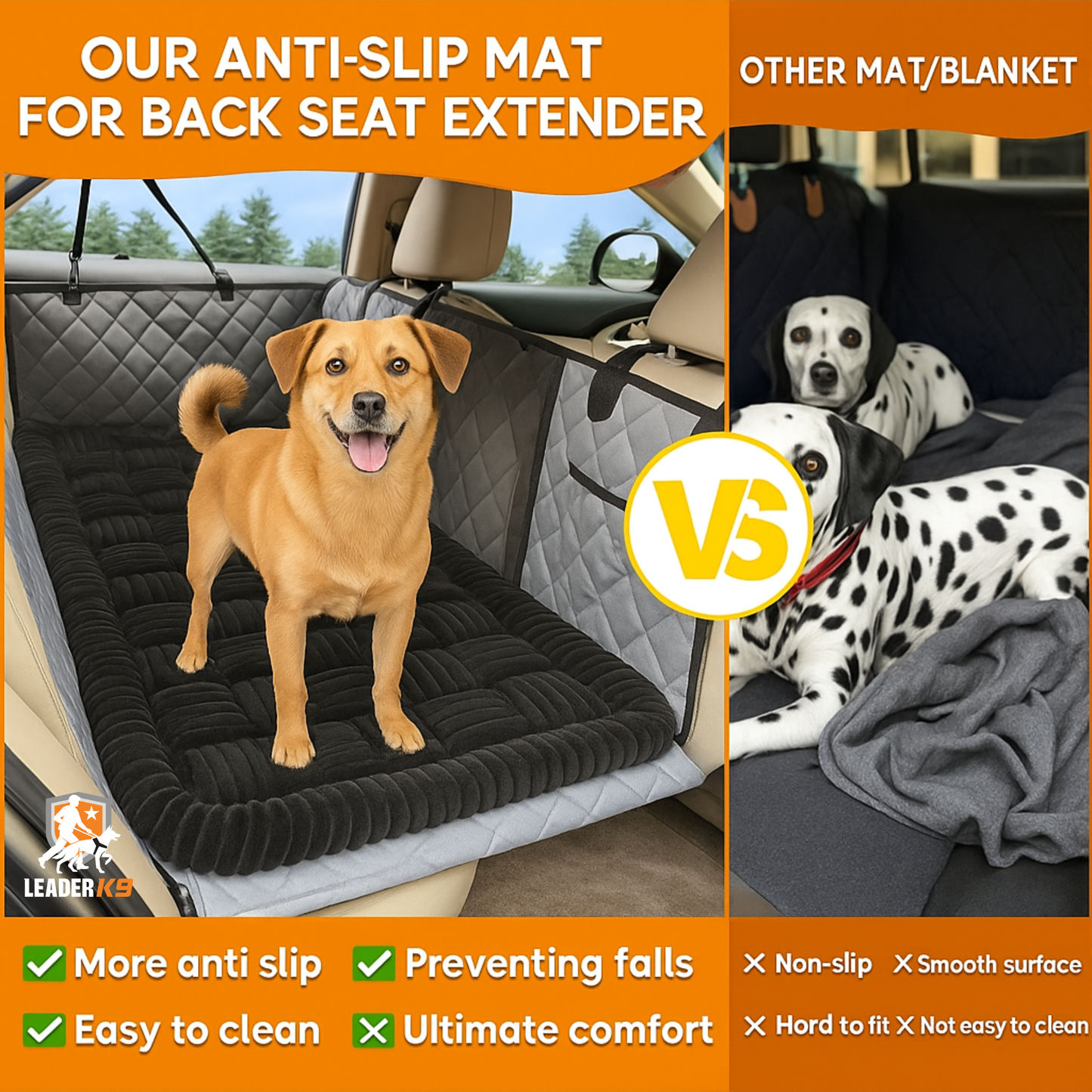 Leader K9™ Thick Plush Car Seat Cushion – Comfy Bed for Medium Dogs