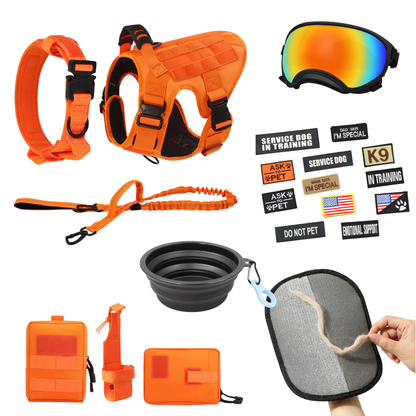 Leader K9™ 10-In-1 Tactical K9 Harness System - Full Set Dog Harness Bundle