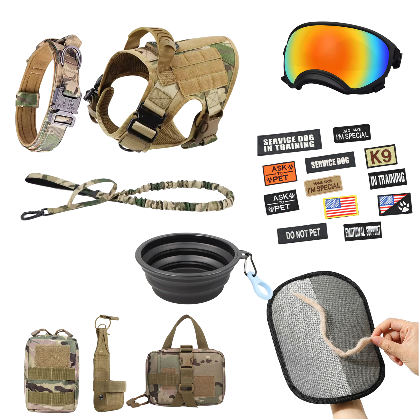 Leader K9™ 10-In-1 Tactical K9 Harness System - Full Set Dog Harness Bundle