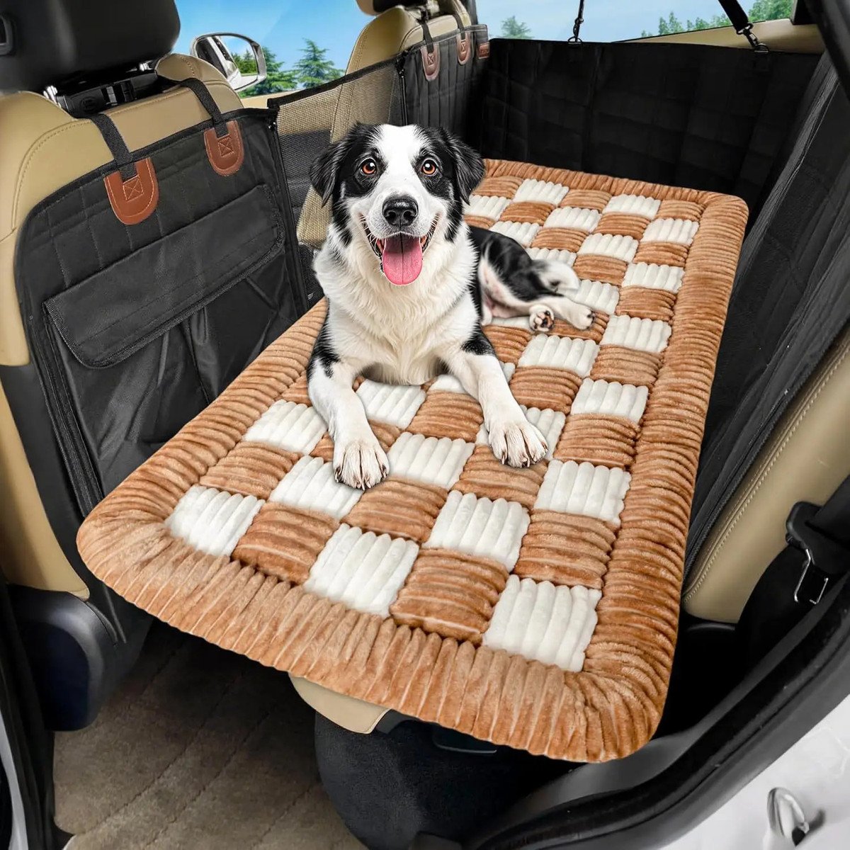 Leader K9™ Thick Plush Car Seat Cushion – Comfy Bed for Medium Dogs