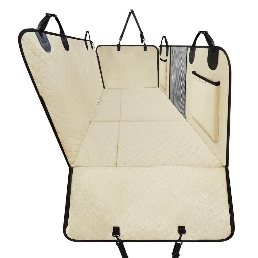 Leader K9™ Waterproof Hard Bottom Dog Car Hammock with Mesh Window & Free Safety Belt