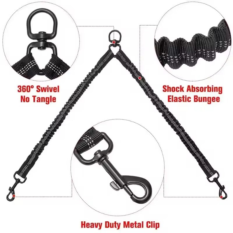 Leader K9™ Tactical Double Dog Leashes