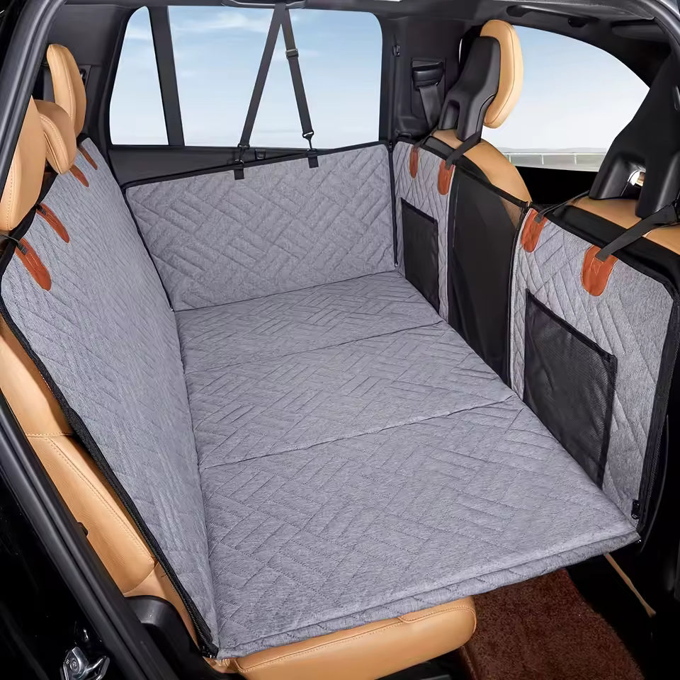 Leader K9™ Waterproof Hard Bottom Dog Car Hammock with Mesh Window & Free Safety Belt