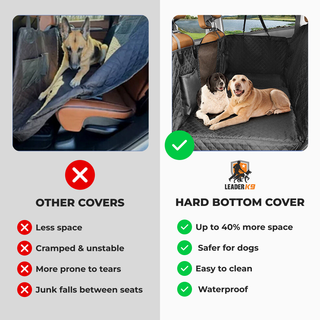 Leader K9™ Waterproof Hard Bottom Dog Car Hammock with Mesh Window & Free Safety Belt