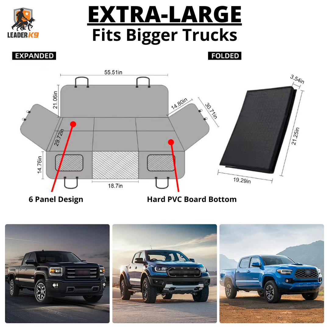 Leader K9™ Waterproof Hard Bottom Dog Car Hammock with Mesh Window & Free Safety Belt