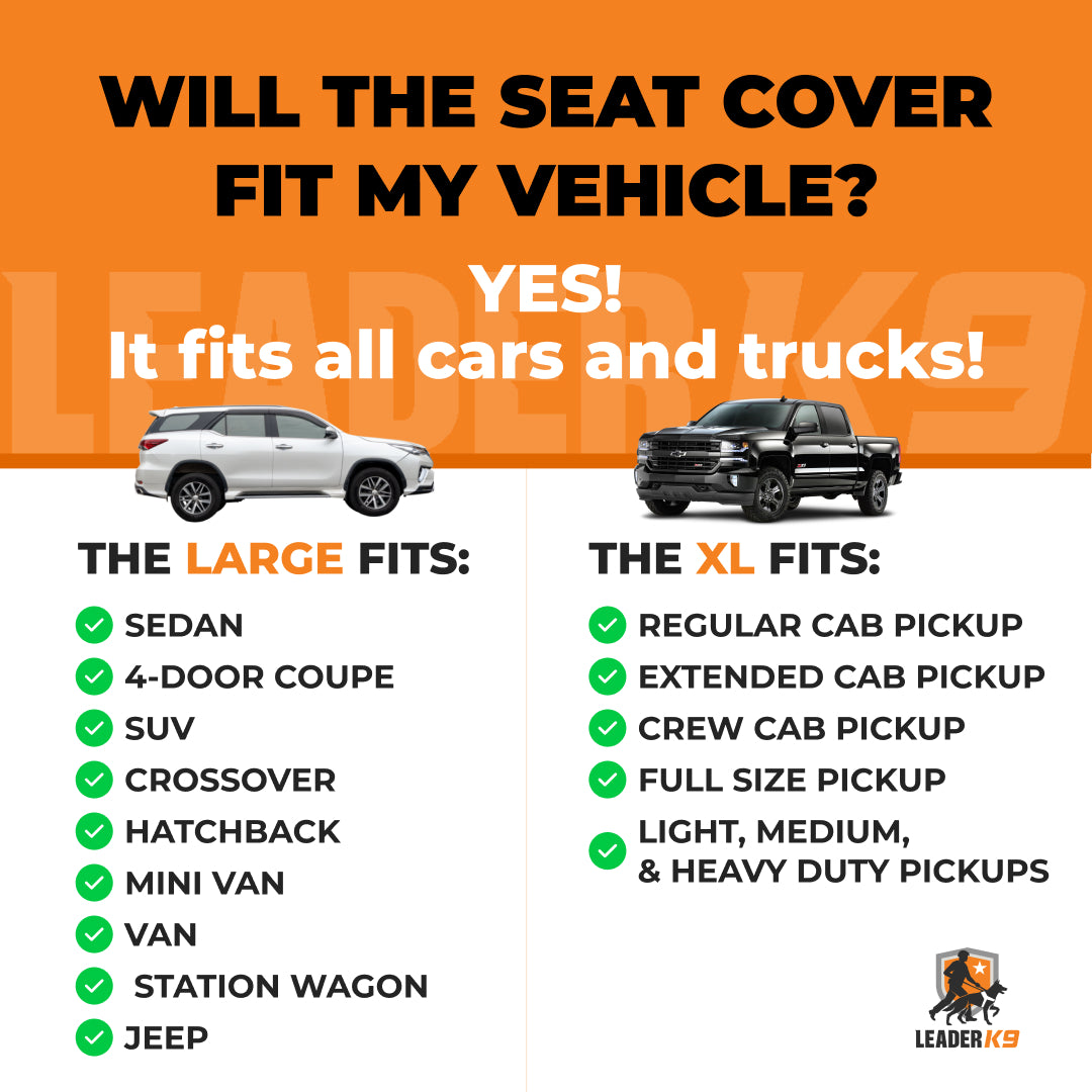 Leader K9™ Waterproof Hard Bottom Dog Car Hammock with Mesh Window & Free Safety Belt