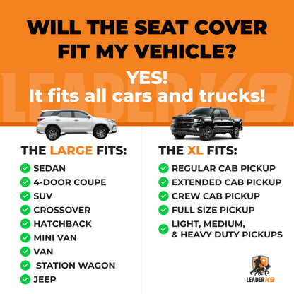 Leader K9™ Waterproof Hard Bottom Dog Car Hammock with Mesh Window & Free Safety Belt