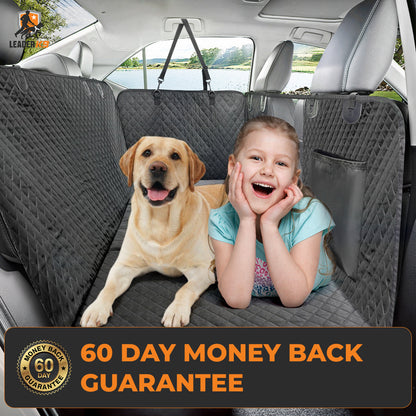Leader K9™ Waterproof Hard Bottom Dog Car Hammock with Mesh Window & Free Safety Belt