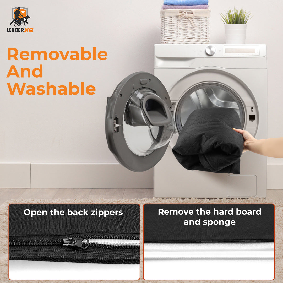 Leader K9™ Waterproof Hard Bottom Dog Car Hammock with Mesh Window & Free Safety Belt