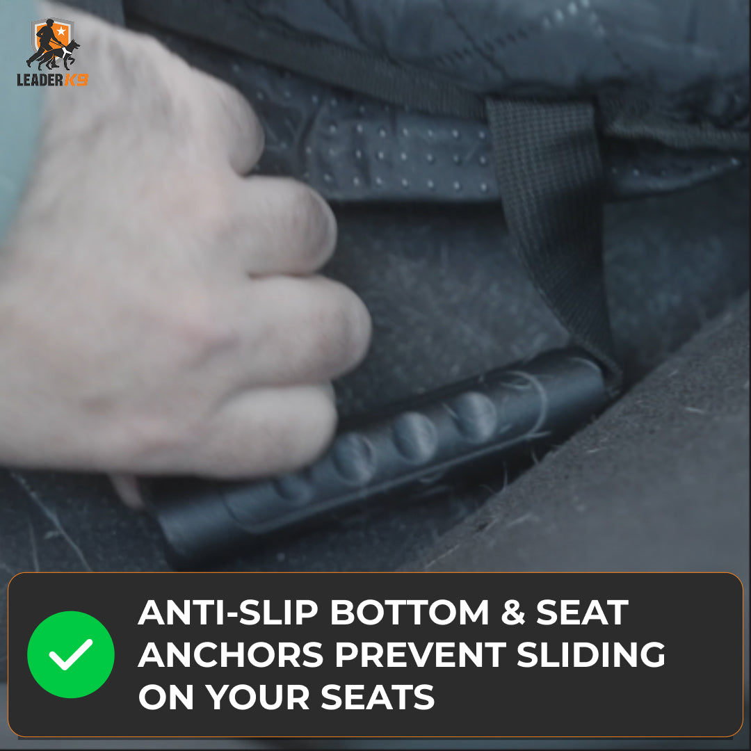 Leader K9™ Waterproof Hard Bottom Dog Car Hammock with Mesh Window & Free Safety Belt